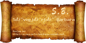 Sövegjártó Barbara névjegykártya