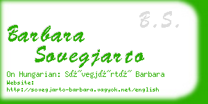 barbara sovegjarto business card